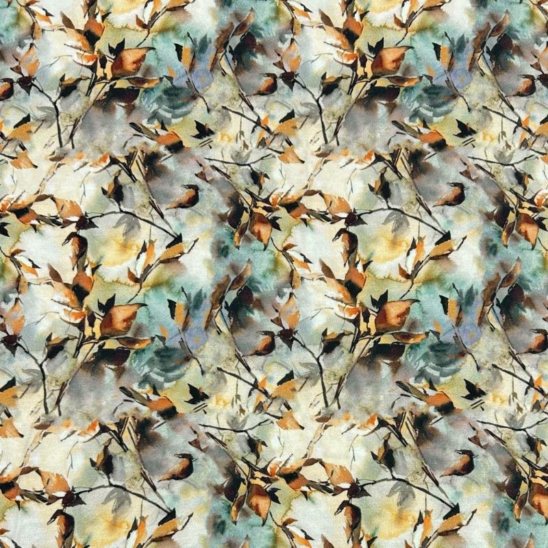Fall Leaves Bamboo Jersey Fabric