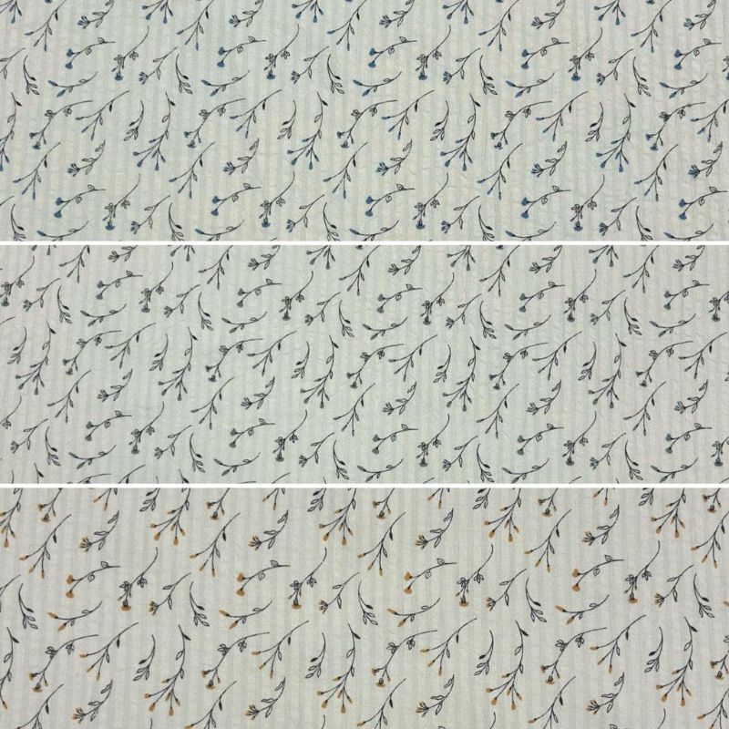 Falling Blossoms Cotton Seersucker Fabric