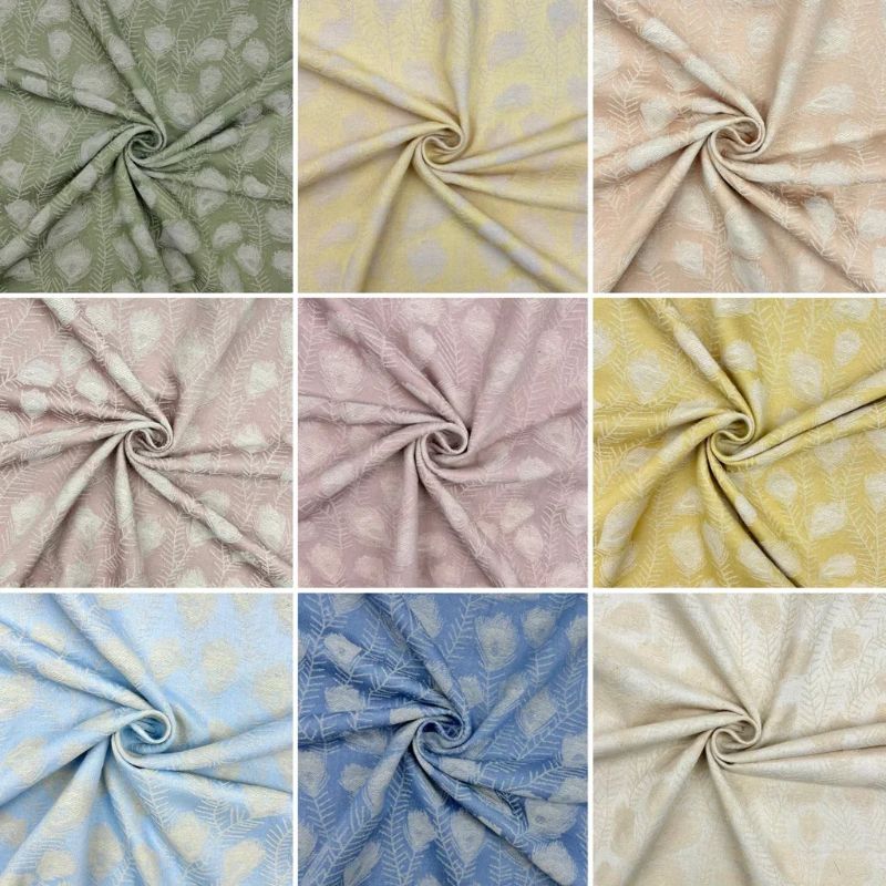 Feather Leaves Linen Viscose Fabric