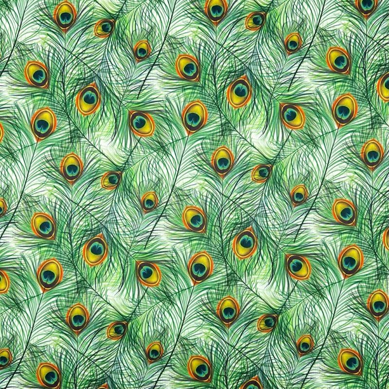 Feather Scatter Jersey Fabric