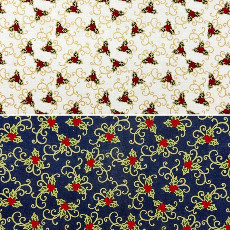 Festive Vine Christmas Cotton Fabric