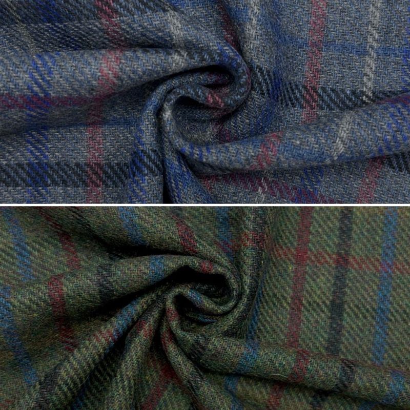 Fine Line Check Wool Blend Fabric