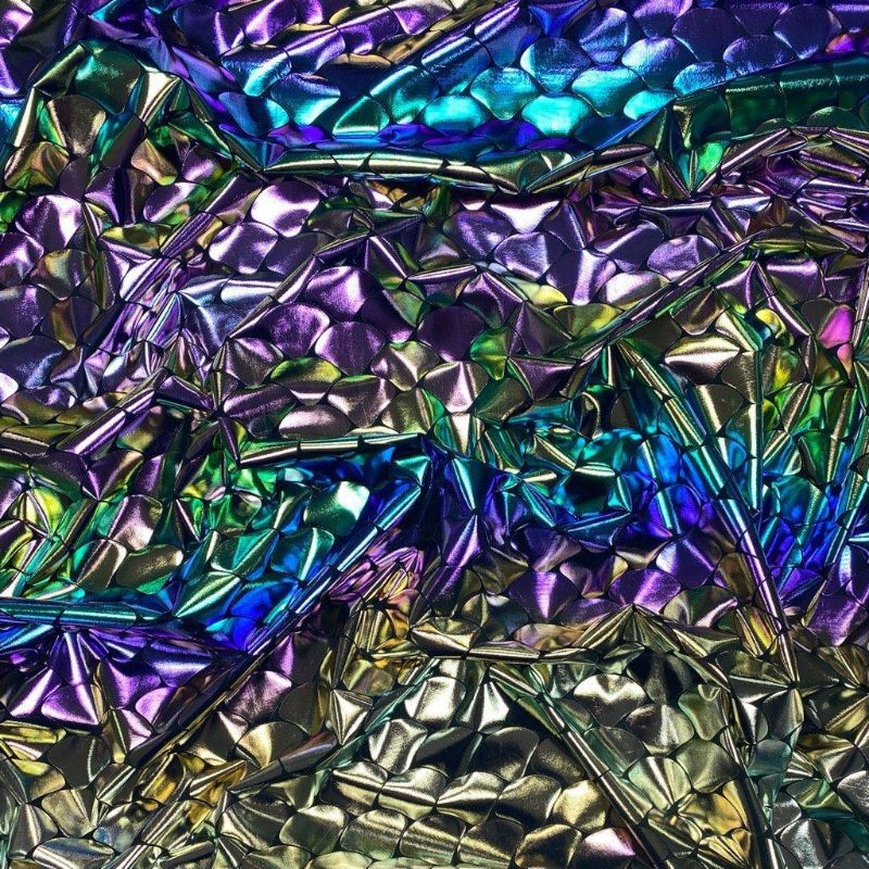 Fish Scales Foil Stretch Fabric