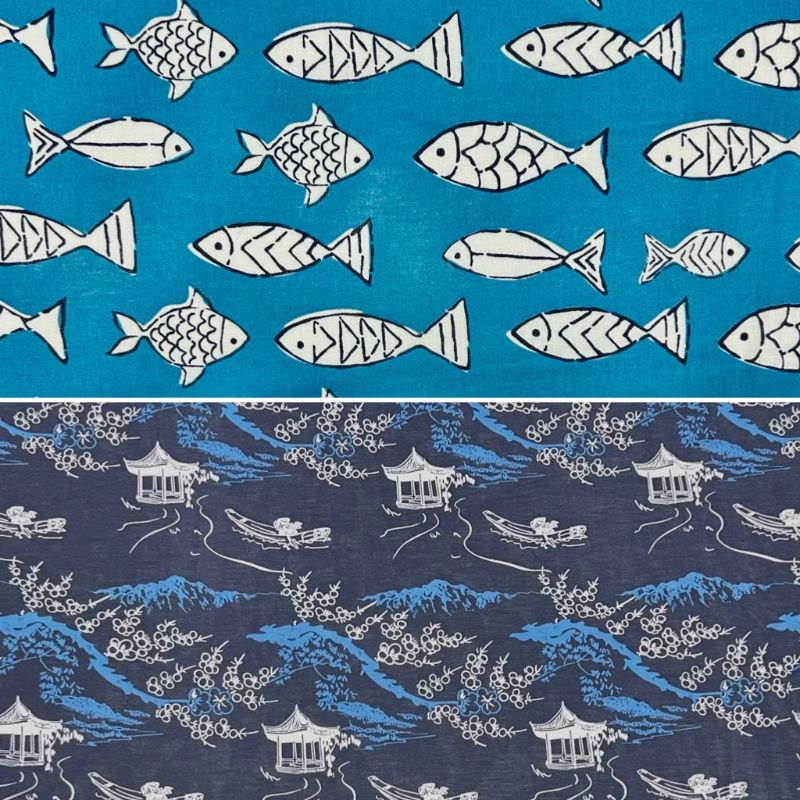 Fishing Village Cotton Fabric