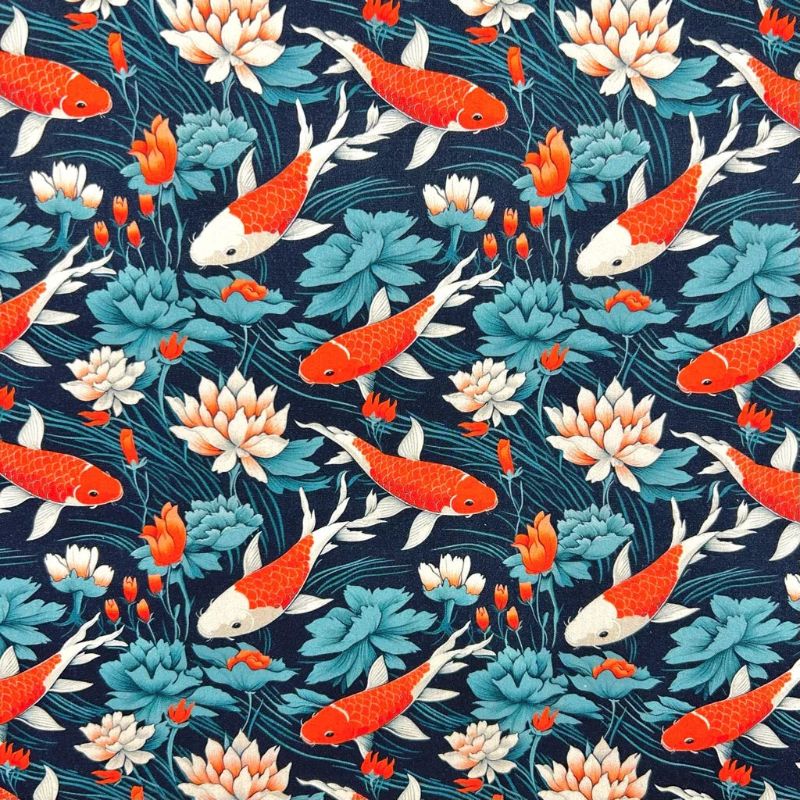 Floating Garden Rose & Hubble Cotton Poplin Fabric