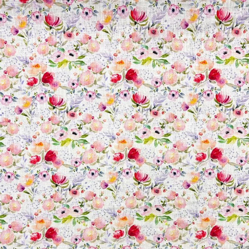 Floral Elegance Linen Viscose Fabric