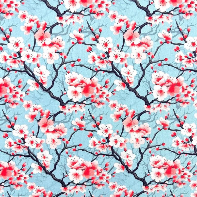 Floral Forest Rose & Hubble Cotton Poplin Fabric