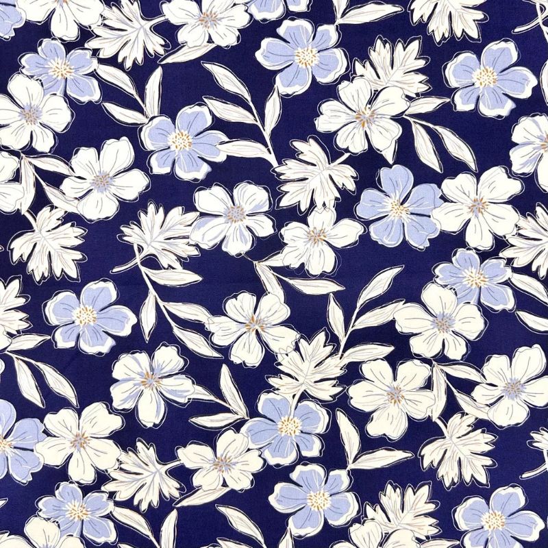 Floral Harmony Rose & Hubble Cotton Poplin Fabric