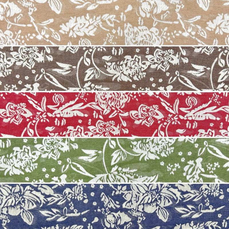 Floral Jacquard Denim Look Fabric