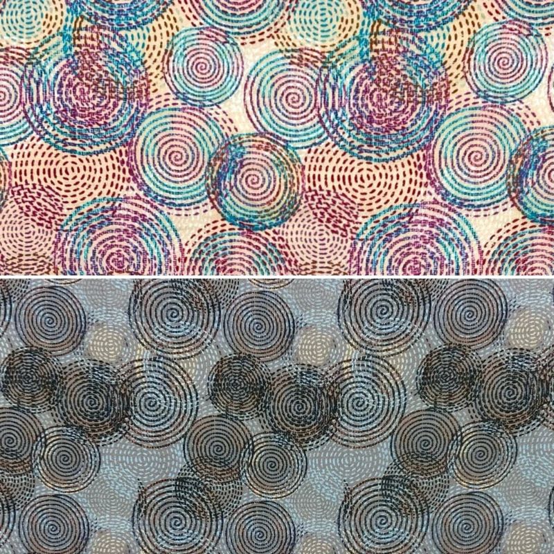 Flow Circles Cotton Satin Fabric