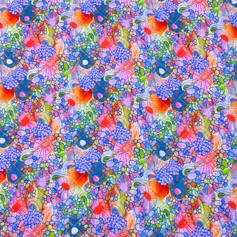 Flower Medley Quilted Cotton Blend Fabric