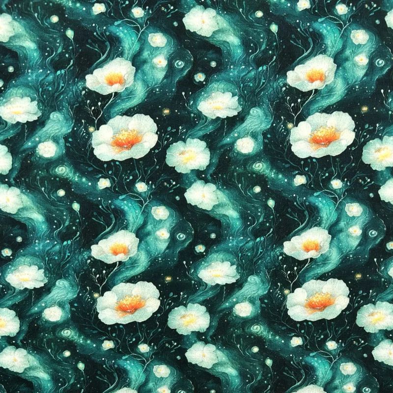 Flower Storm French Terry Fabric