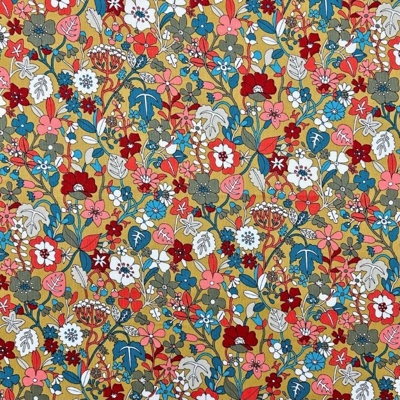 Folk Bloom Needlecord Fabric