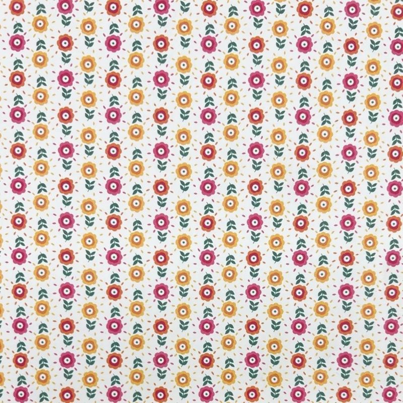 Folk Meadow Raincoat Fabric