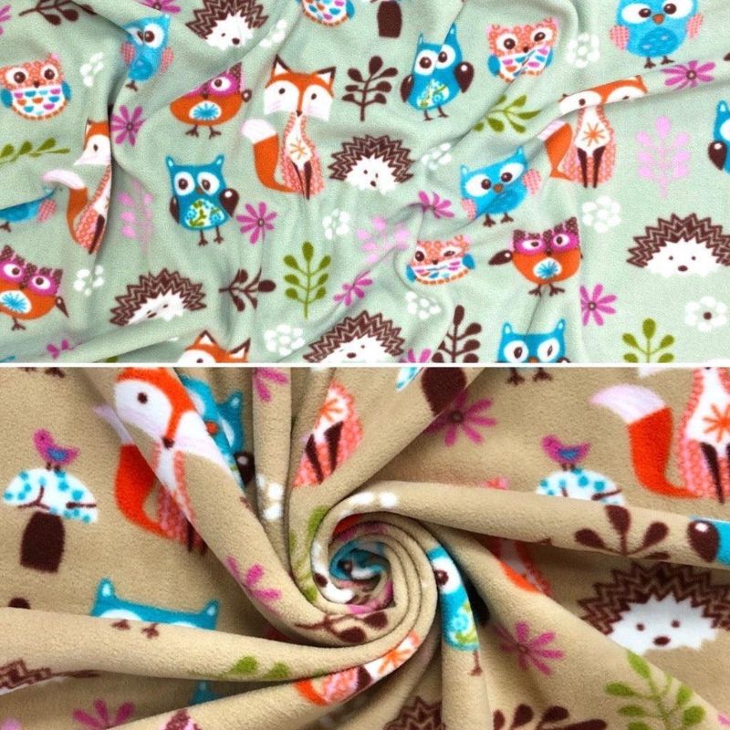 Forest Animals Anti Pill Polar Fleece Fabric