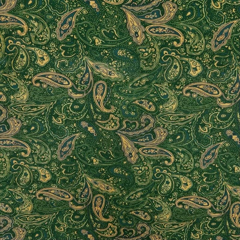 Forest Paisley Faux Silk Fabric