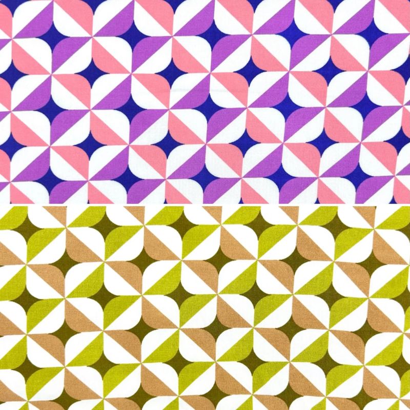 Geometric Play Viscose Poplin Fabric