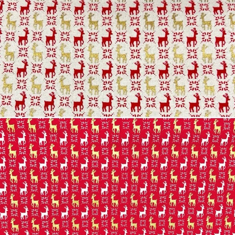 Golden Forest Christmas Cotton Fabric