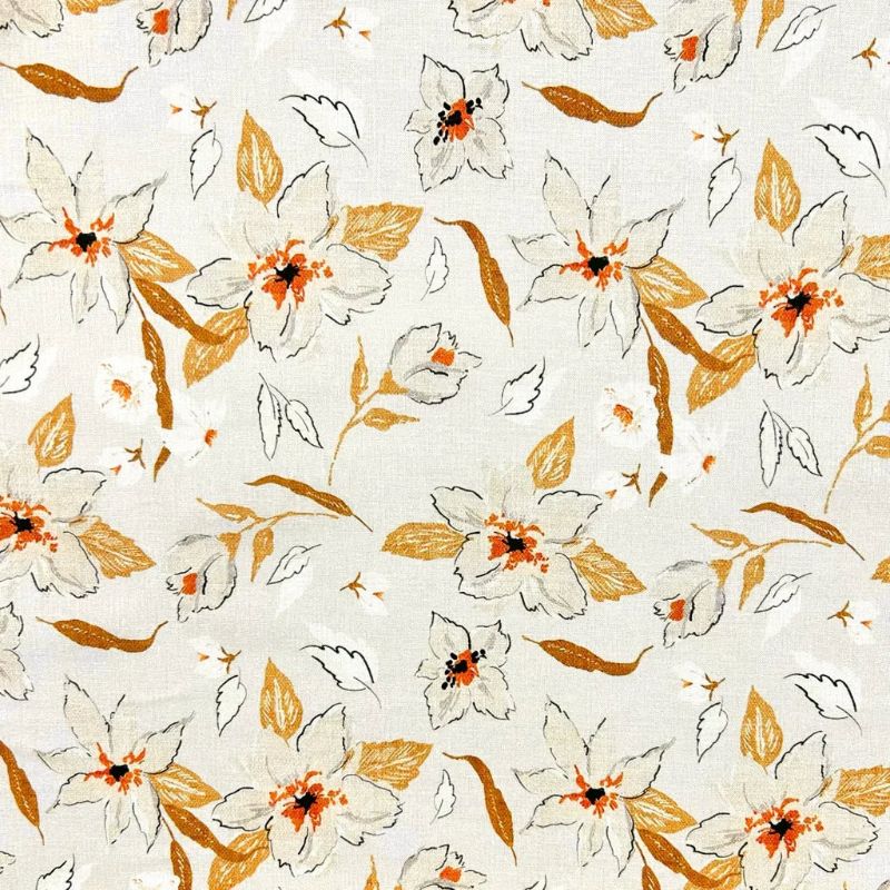 Golden Garden Cotton Linen Blend Fabric