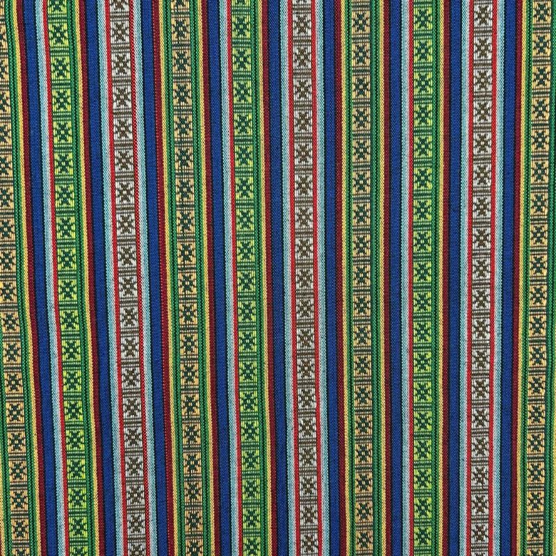 Green Breeze Tribal Print Recycled Jacquard Fabric