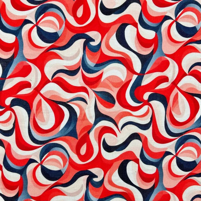 Groovy Swirl Bamboo Linen Blend Fabric