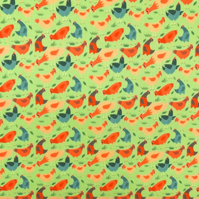 Happy Hens Polycotton Fabric