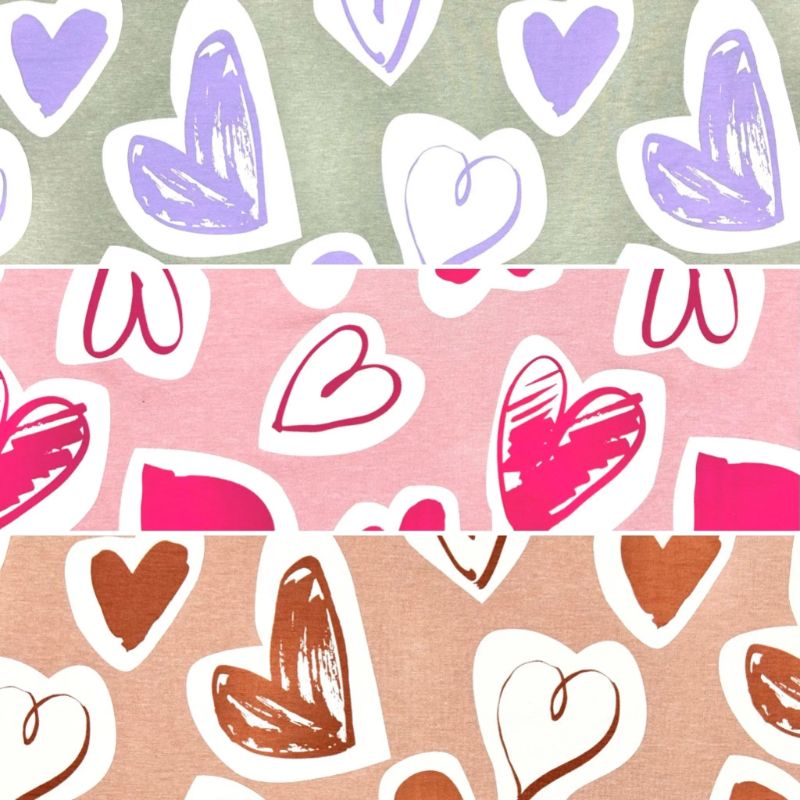 Hearts Club French Terry Fabric
