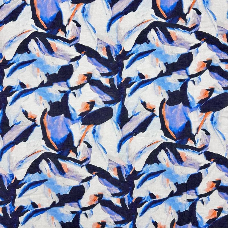 Island Blues Bamboo Linen Blend Fabric