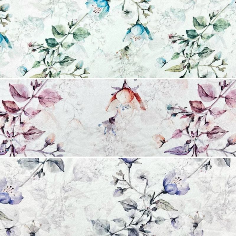 Island Petals Silky Satin Fabric