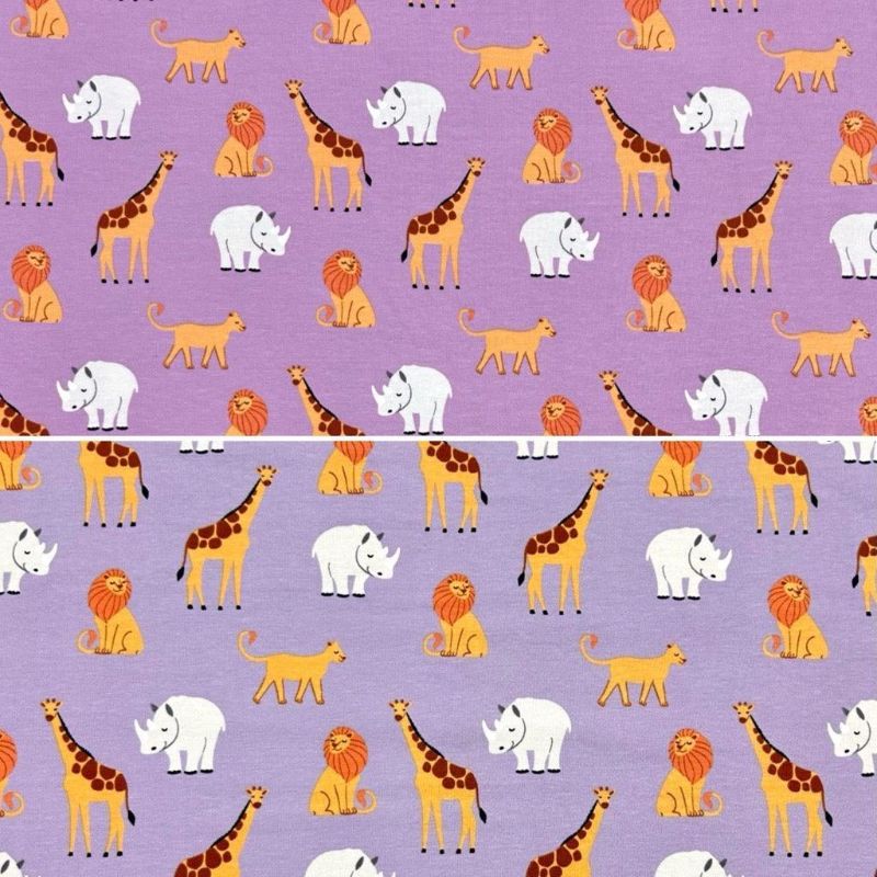 Jungle Animals Cotton Jersey Fabric