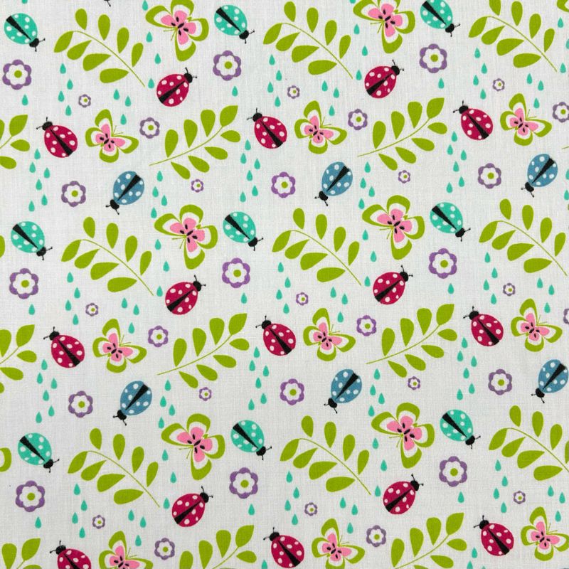 Ladybird Meadow Polycotton Fabric