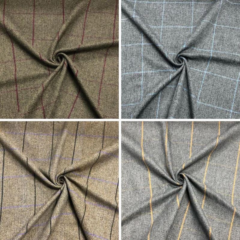 Large Checkered Wool Touch Fabric