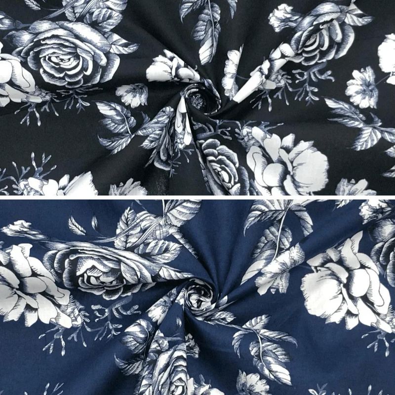 Large Roses Cotton Poplin Fabric