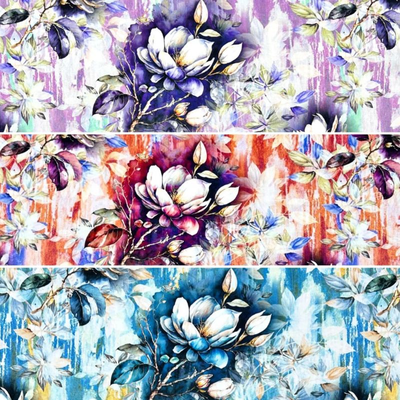 Layered Blossom Viscose Poplin Fabric