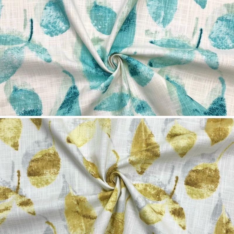 Leaves Linen Look Cotton Upholstery Fabric