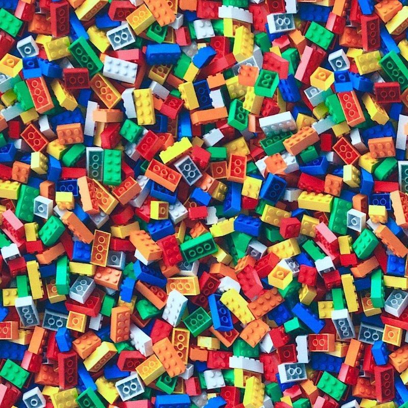 Lego Blocks Cotton Jersey Fabric