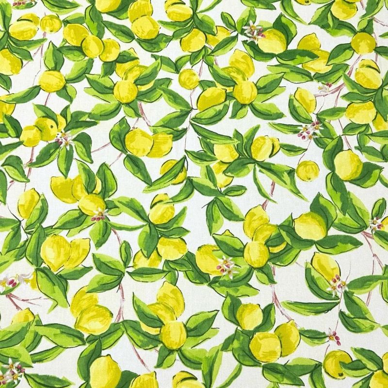 Lemon Pop Cotton Canvas Fabric