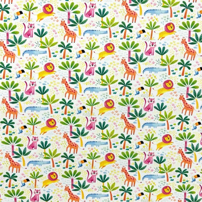 Little Safari Rose & Hubble Cotton Poplin Fabric