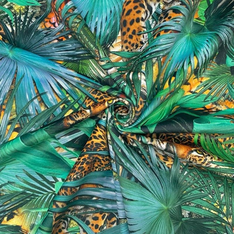 Madagascar Leopard Digital Velvet Fabric