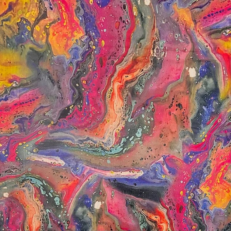 Marble Splash Faux Silk Fabric