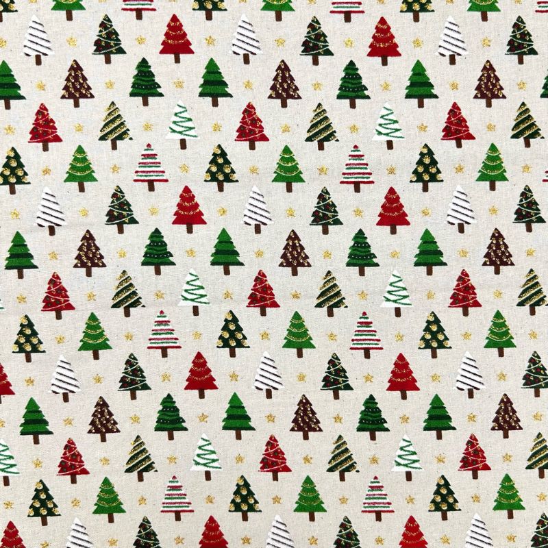 Merry Little Trees Christmas Cotton Fabric