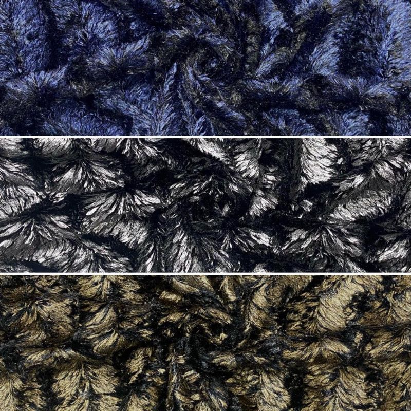 Metallic Striped Faux Fur Fabric