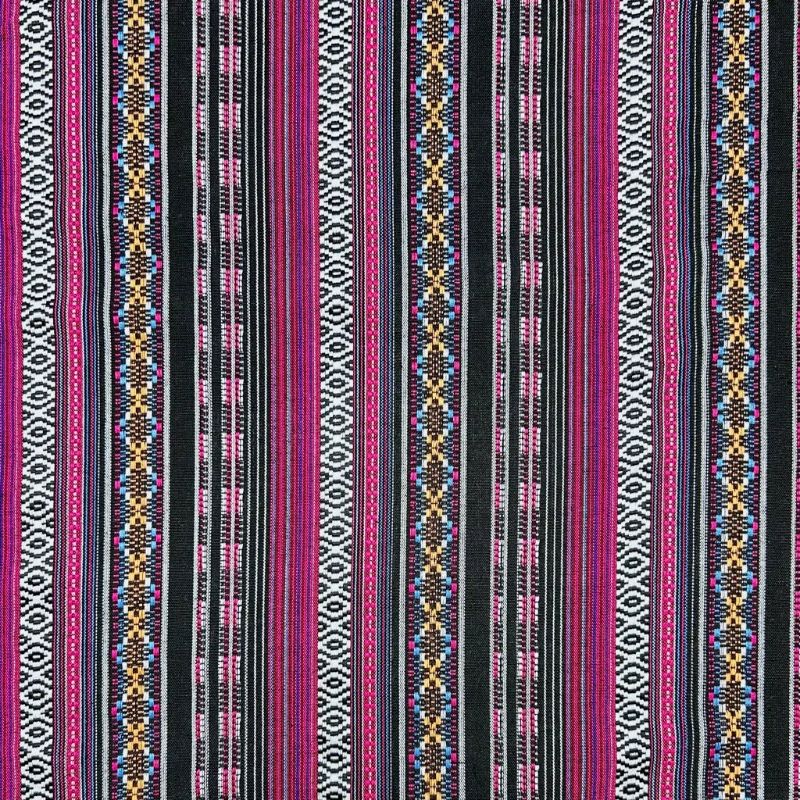 Midnight Fuchsia Tribal Print Recycled Jacquard Fabric