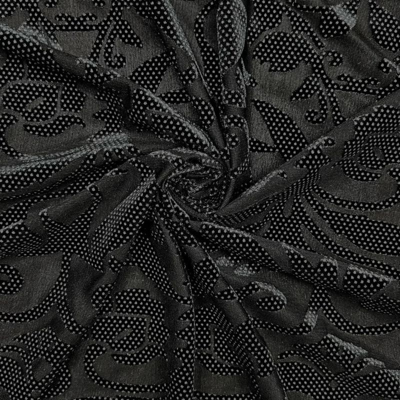 Midnight Rose Burnout Velvet Fabric