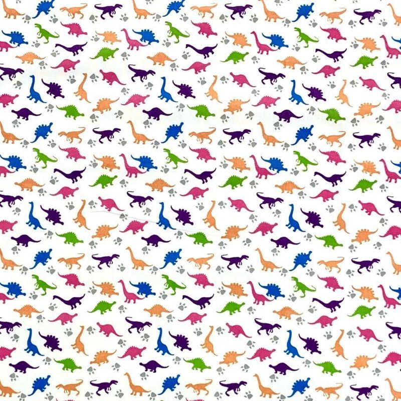 Mini Dinosaurs Polycotton Fabric