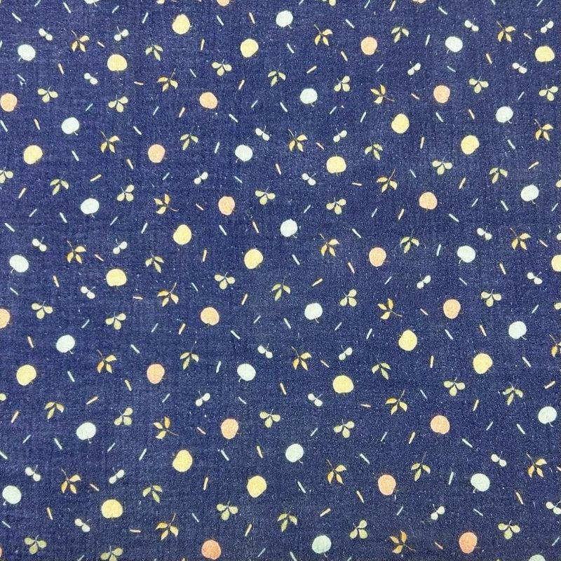 Mini Fruits on Navy Double Gauze Fabric