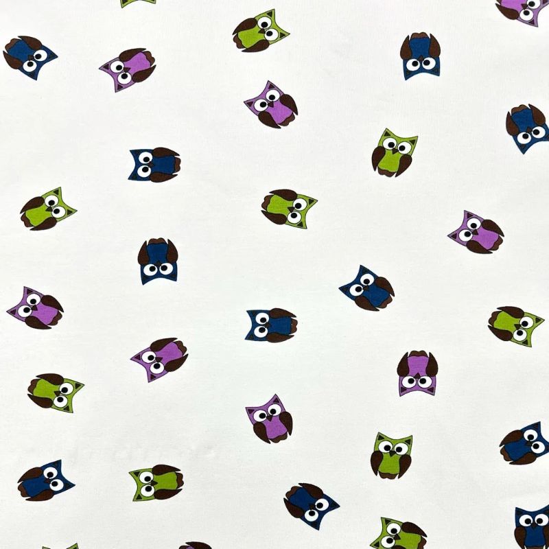 Mini Owls Cotton Jersey Fabric