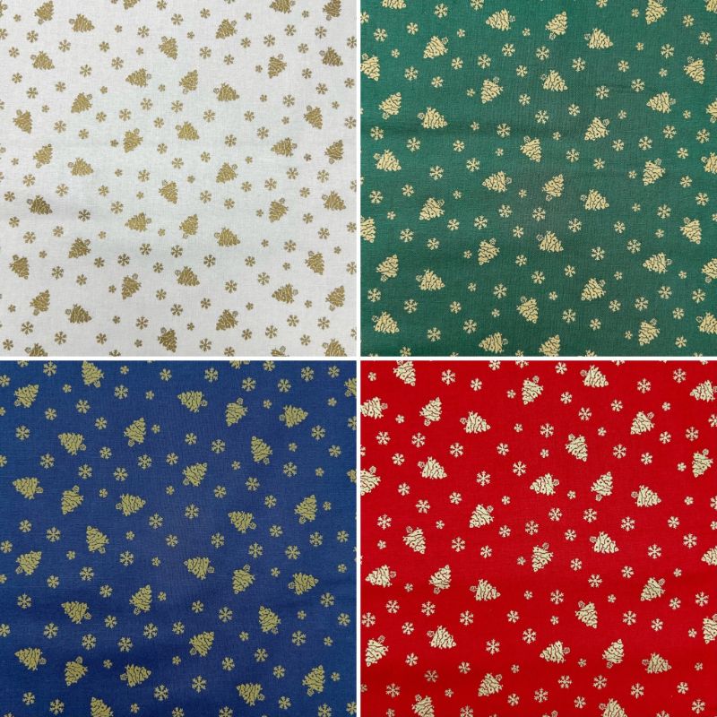 Mini Trees Christmas Cotton Fabric