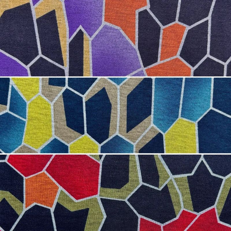 Modern Mosaic Digital Modal-Touch Jersey Fabric