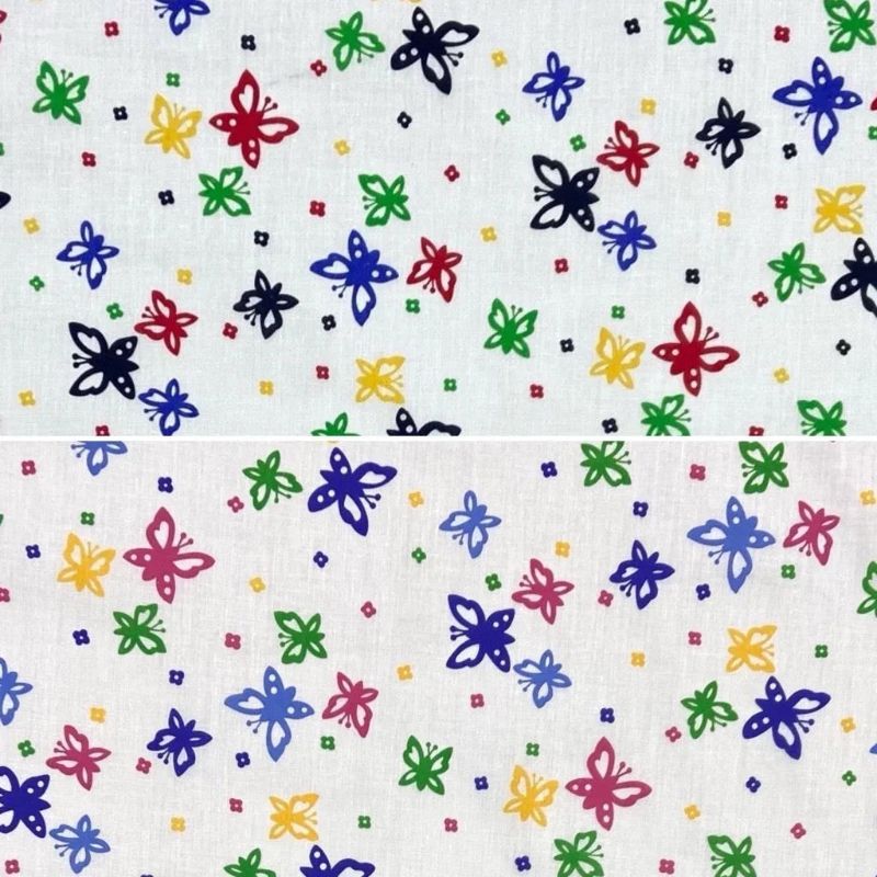 Multicoloured Butterflies Polycotton Fabric